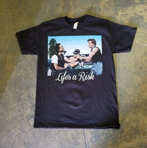 Black 'Life's a Risk' Graphic Tee - Short Sleeve